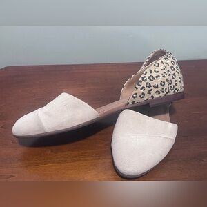 Toms Cream and Leopard Flats